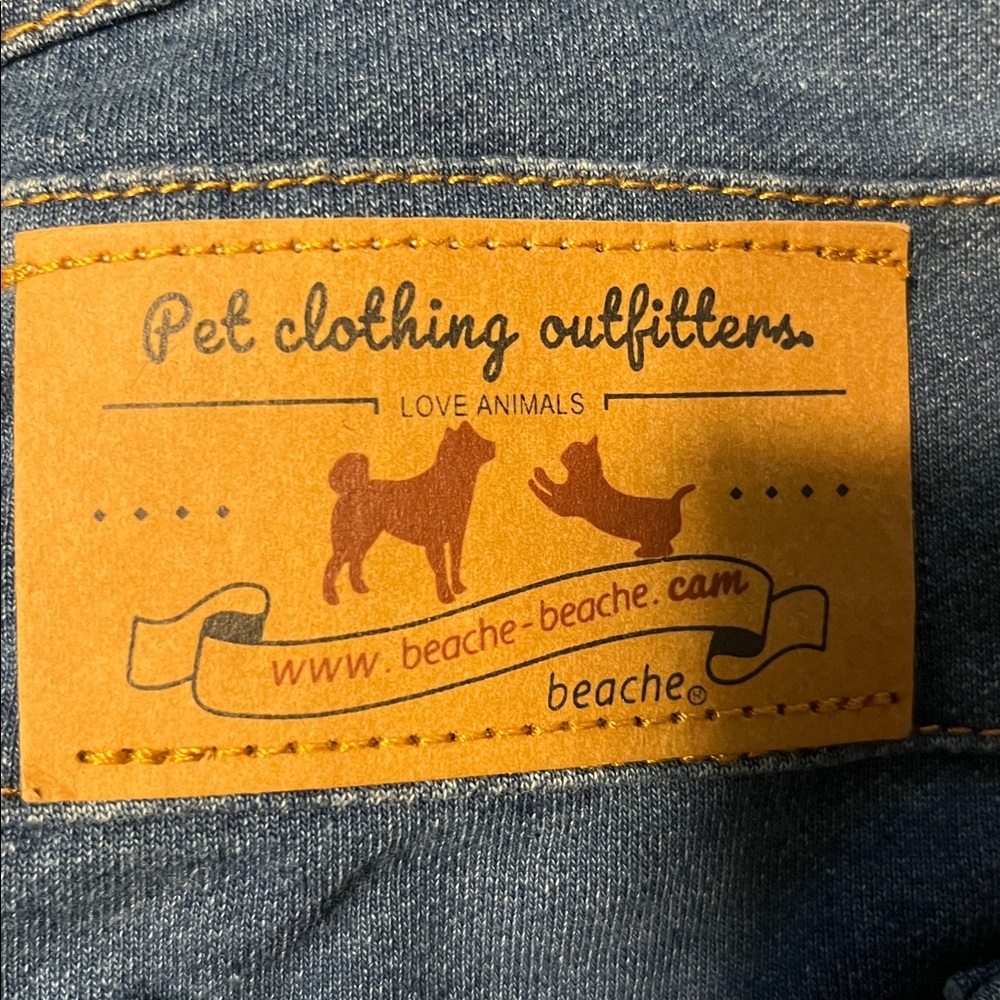 Denim Overalls with Pockets Pet Clothing Outfitters - Picture 2 of 5